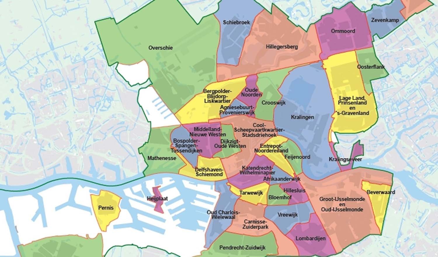 Werkgebied van Maasstad Loodgieters in Rotterdam